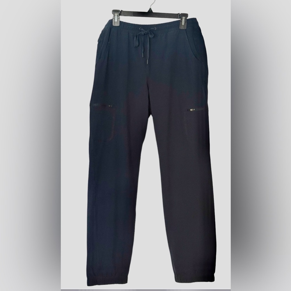 Eddie Bauer Women’s Rainier Fleece Lined Jogger Pants Navy sz12 Pockets Cozy